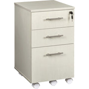 Safco Medina Mobile Pedestal, 3 Drawers, Single Pedestal, Beveled Edge, MDF & Laminate, Textured Sea Salt Finish, 26.8"H x 15.5"W x 18"D, 1 Each