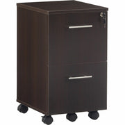 Safco Medina Laminate Mobile File/File Pedestal, 2 Drawers, Single Pedestal, Beveled Edge, MDF/Laminate, Mocha Finish, 26.8"H x 15.5"W x 18"D, 1 Each