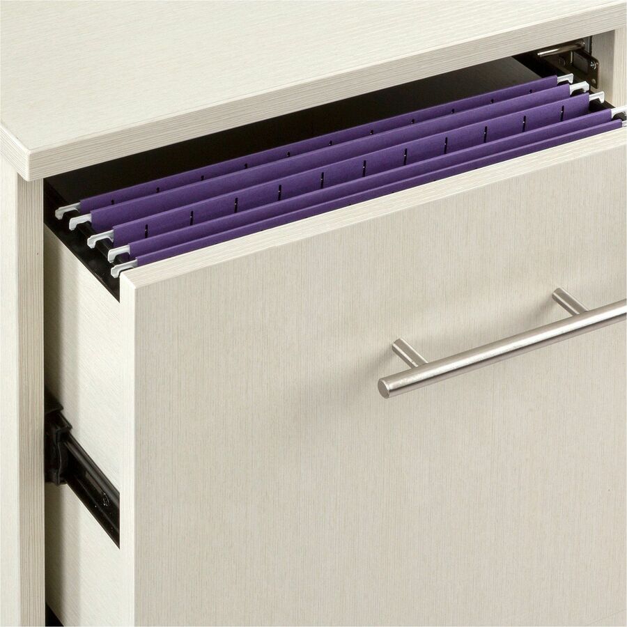 Safco Medina Laminate Mobile File/File Pedestal, 2 Drawers, Single Pedestal, Textured Sea Salt Finish, 26.8"H x 15.5"W x 18"D, 1 Each