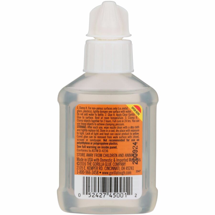 Gorilla Clear Gorilla Glue, 1.75 fl oz, Clear, 1 Each