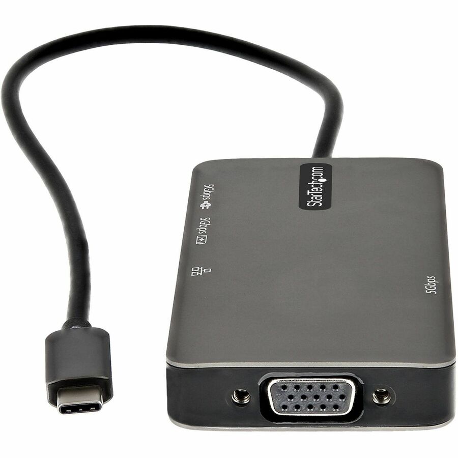 StarTech.com Docking Station, USB-C, 100W, 1 Display, 4K HDMI, VGA, 2 USB-A, 1 USB-C, RJ-45, Thunderbolt, Gigabit Ethernet, 1 Each