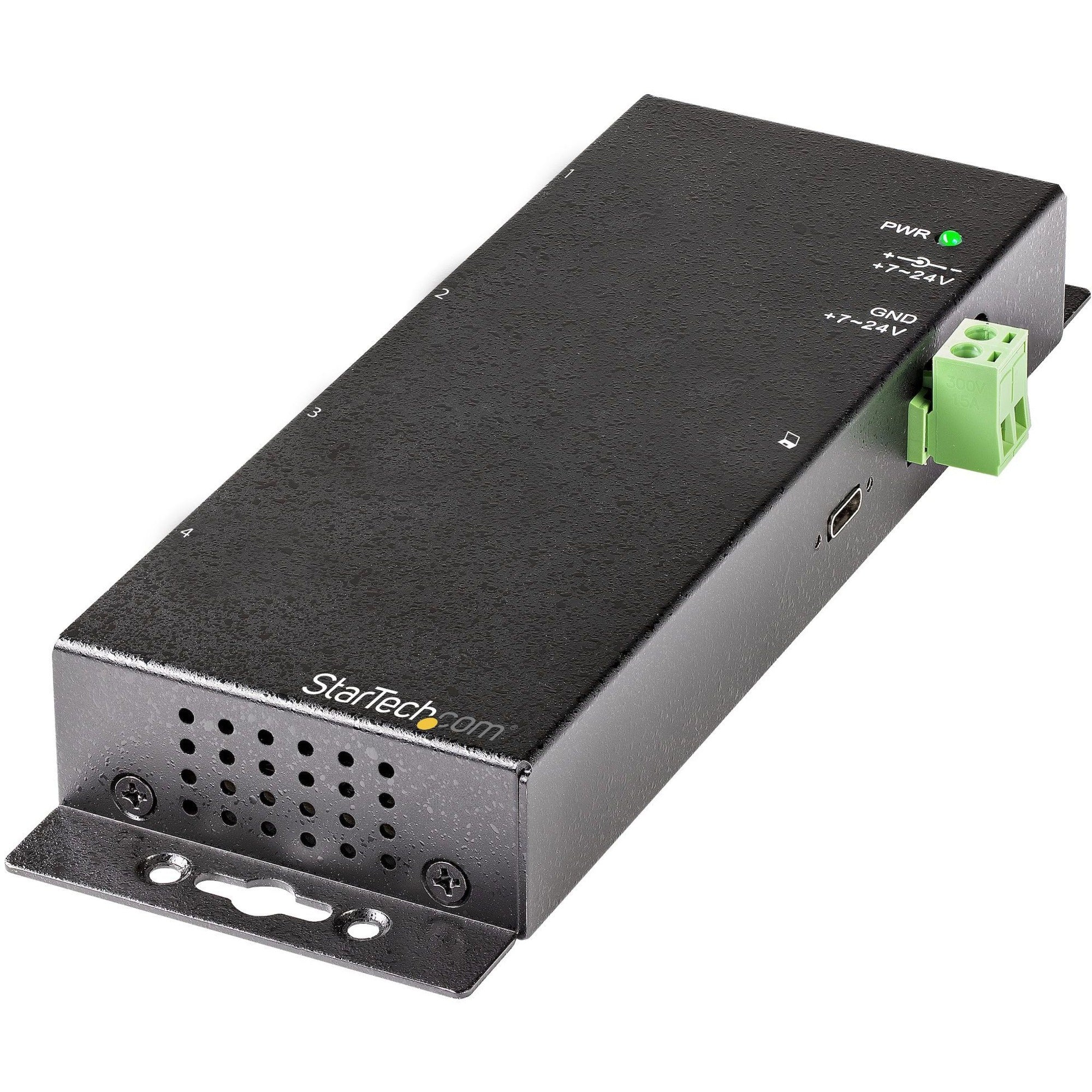 StarTech.com 4-Port USB 3.2 Gen 2 Hub, 2x USB-A & 2x USB-C, 640 MB/s, Wall/Surface-Mountable, Metal Housing, Includes Power Adapter, Cables, and Mounting Accessories, 1 Each