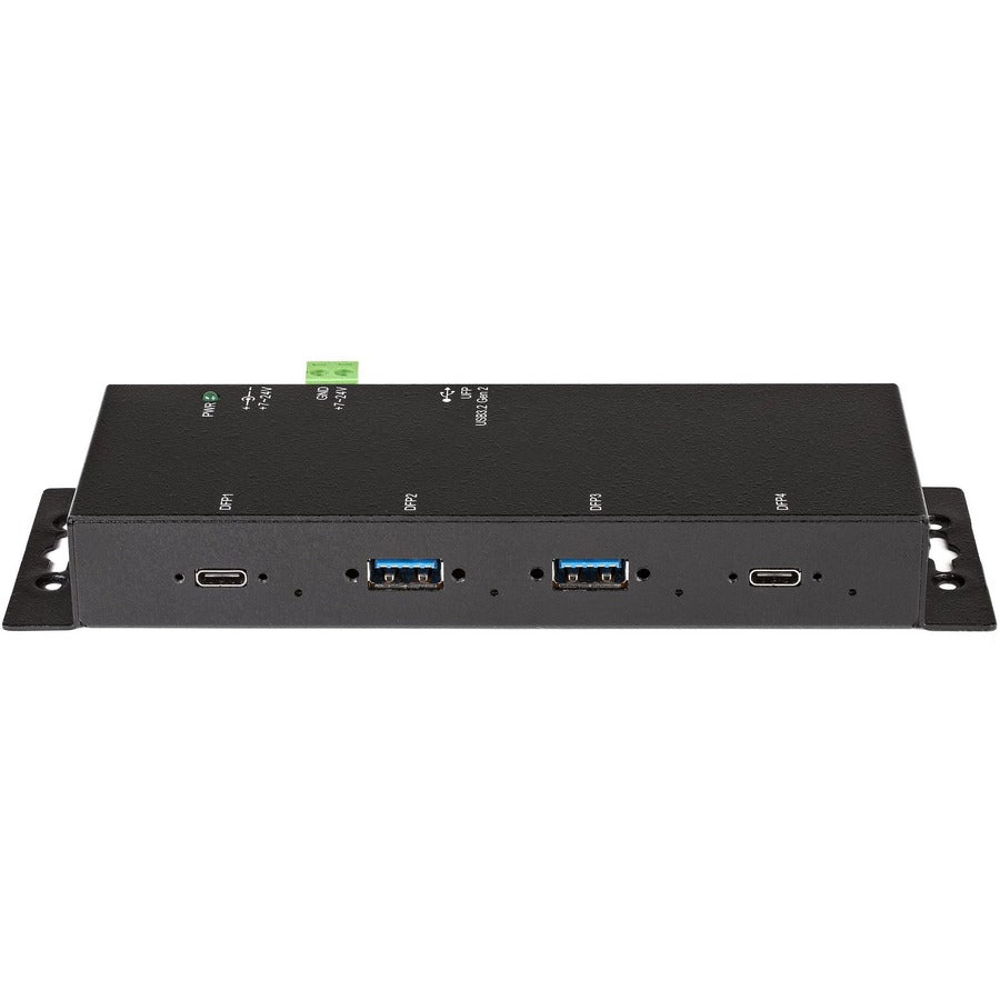 StarTech.com 4-Port USB 3.2 Gen 2 Hub, 2x USB-A & 2x USB-C, 640 MB/s, Wall/Surface-Mountable, Metal Housing, Includes Power Adapter, Cables, and Mounting Accessories, 1 Each