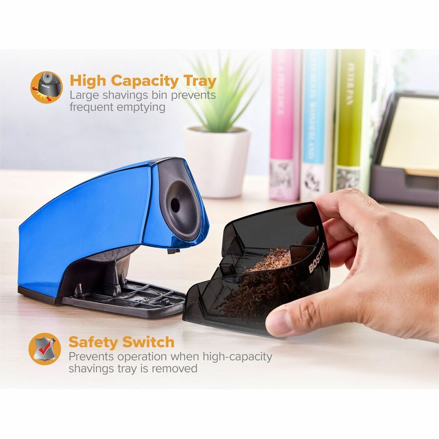 Bostitch Personal Electric Pencil Sharpener, Blue, 4" x 8.3", 1 Each