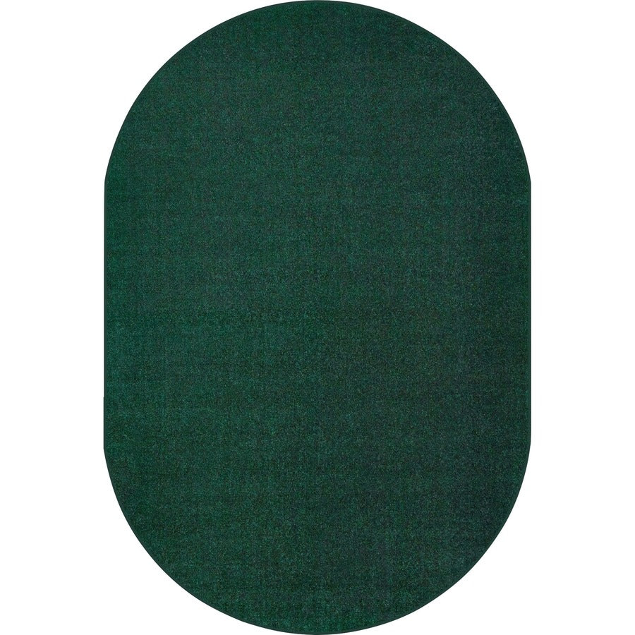 Carpets for Kids Solid Color Mt. St. Helens Oval Rug, 90" x 12 ft, Emerald, Nylon Yarn, 1 Each