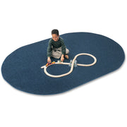 Carpets for Kids Solid Color Mt. St. Helens Oval Rug, Marine Blue, 90" Length x 12 ft Width, Nylon Yarn, 1 Each
