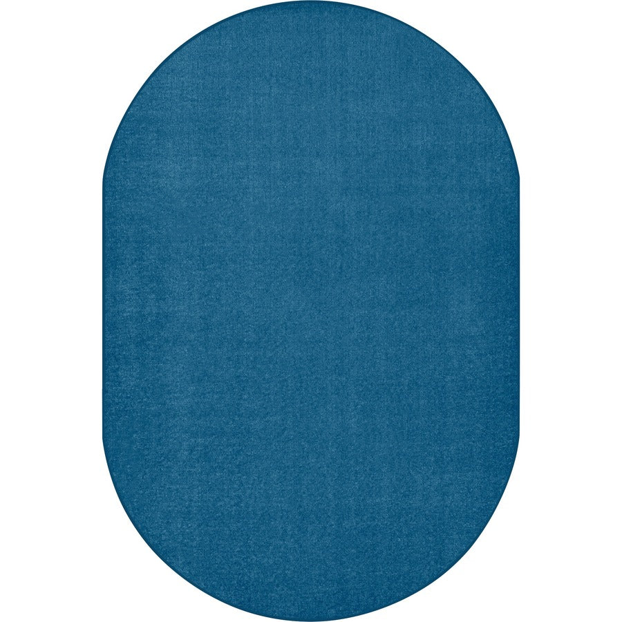 Carpets for Kids Solid Color Mt. St. Helens Oval Rug, Marine Blue, 90" Length x 12 ft Width, Nylon Yarn, 1 Each