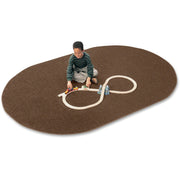 Carpets for Kids Solid Color Mt. St. Helens Oval Rug, 90" x 12 ft, Mocha, Nylon Yarn, 1 Each