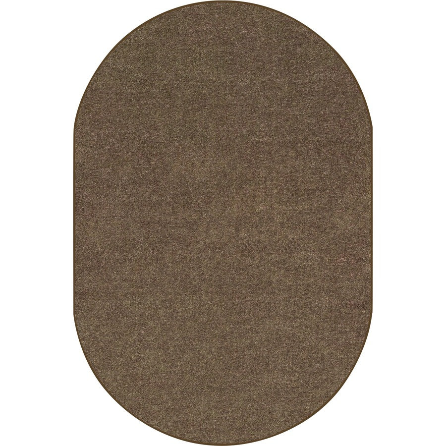 Carpets for Kids Solid Color Mt. St. Helens Oval Rug, 90" x 12 ft, Mocha, Nylon Yarn, 1 Each
