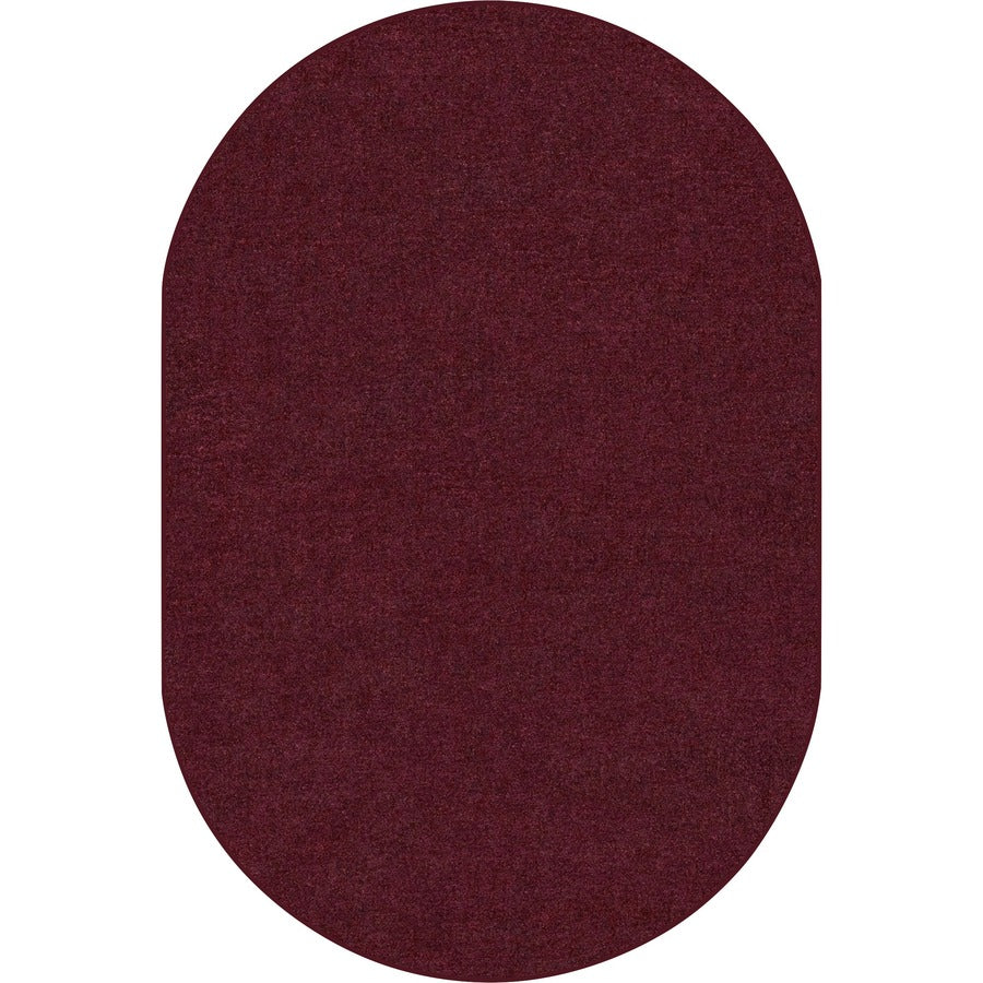 Solid Color Mt. St. Helens Carpet Rug, Oval, 90" x 12 ft, Cranberry, Nylon Yarn, 1 Each