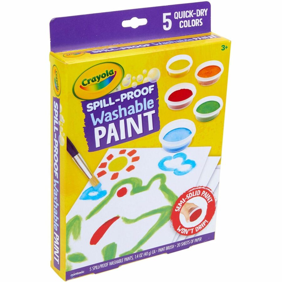 Crayola Spill Proof Washable Paint Set, 5 Colors, 1 Kit