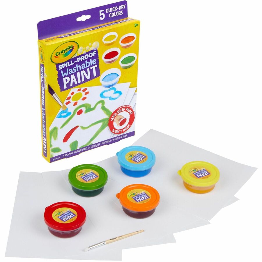 Crayola Spill Proof Washable Paint Set, 5 Colors, 1 Kit