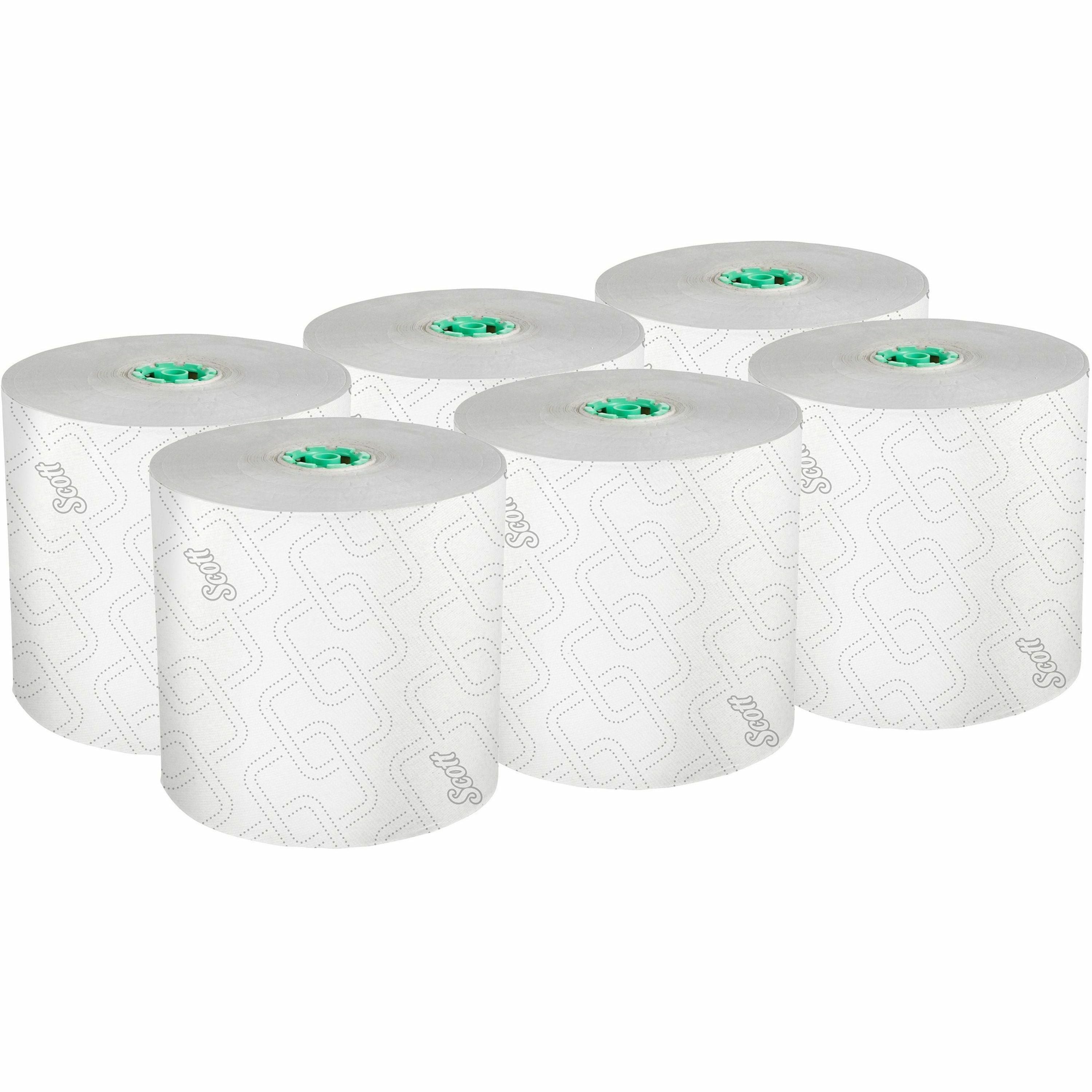 Scott Pro High-Capacity Hard Roll Towels, Elevated Design, Absorbency Pockets, 1 3/4" Core, White, Paper, 6 Rolls per Carton