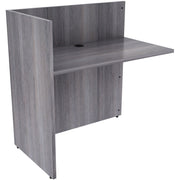 Lorell Essentials Series Reception Return, 1" Thick Top, 41.5"H x 42"W x 24"D, Laminate, Weathered Charcoal, 1 Each