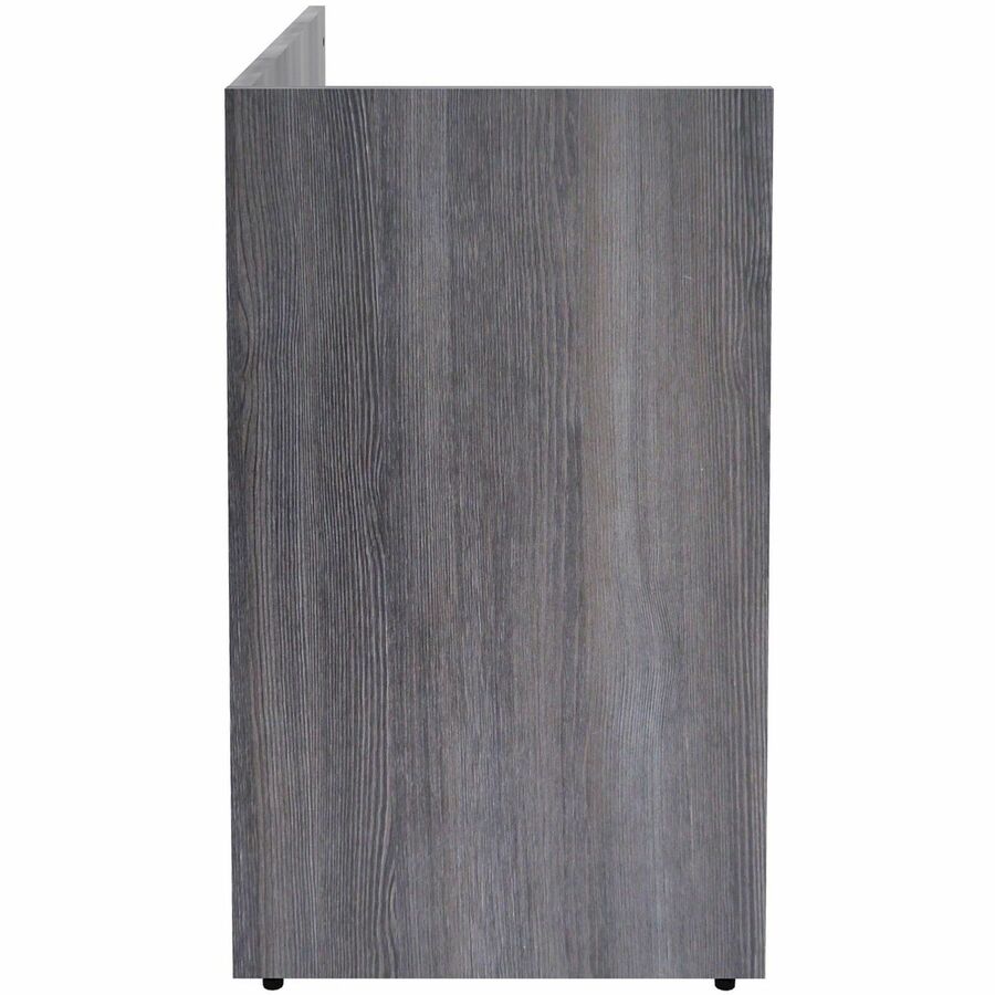 Lorell Essentials Series Reception Return, 1" Thick Top, 41.5"H x 42"W x 24"D, Laminate, Weathered Charcoal, 1 Each