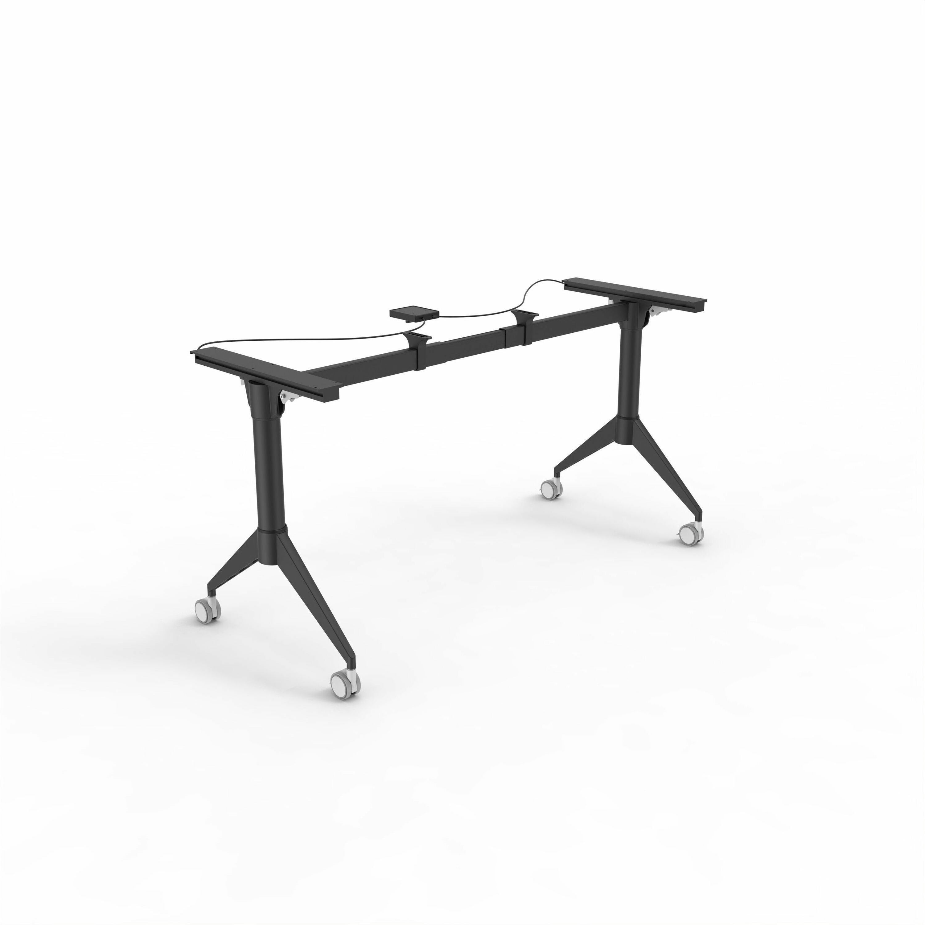 Lorell Spry Nesting Training Table Base, Black, Folding Base, 2 Legs, 29.50" Height, Cold-rolled Steel, 1 Each