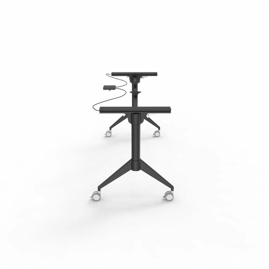 Lorell Spry Nesting Training Table Base, Black, Folding Base, 2 Legs, 29.50" Height, Cold-rolled Steel, 1 Each