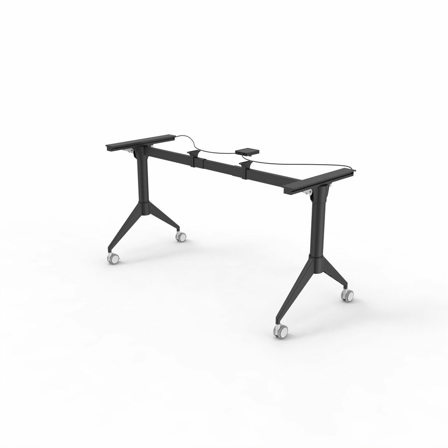 Lorell Spry Nesting Training Table Base, Black, Folding Base, 2 Legs, 29.50" Height, Cold-rolled Steel, 1 Each