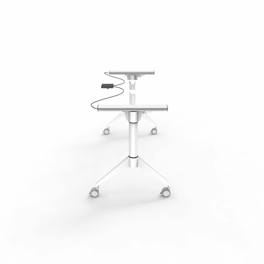Lorell Spry Nesting Training Table Base, White, Folding Base, 2 Legs, 29.50" Height, Cold-rolled Steel, Adjustable Width, 1 Each