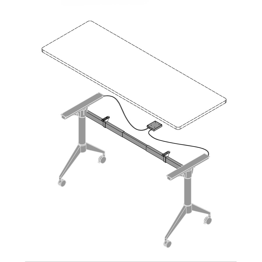 Lorell Spry Nesting Training Table Base, White, Folding Base, 2 Legs, 29.50" Height, Cold-rolled Steel, Adjustable Width, 1 Each