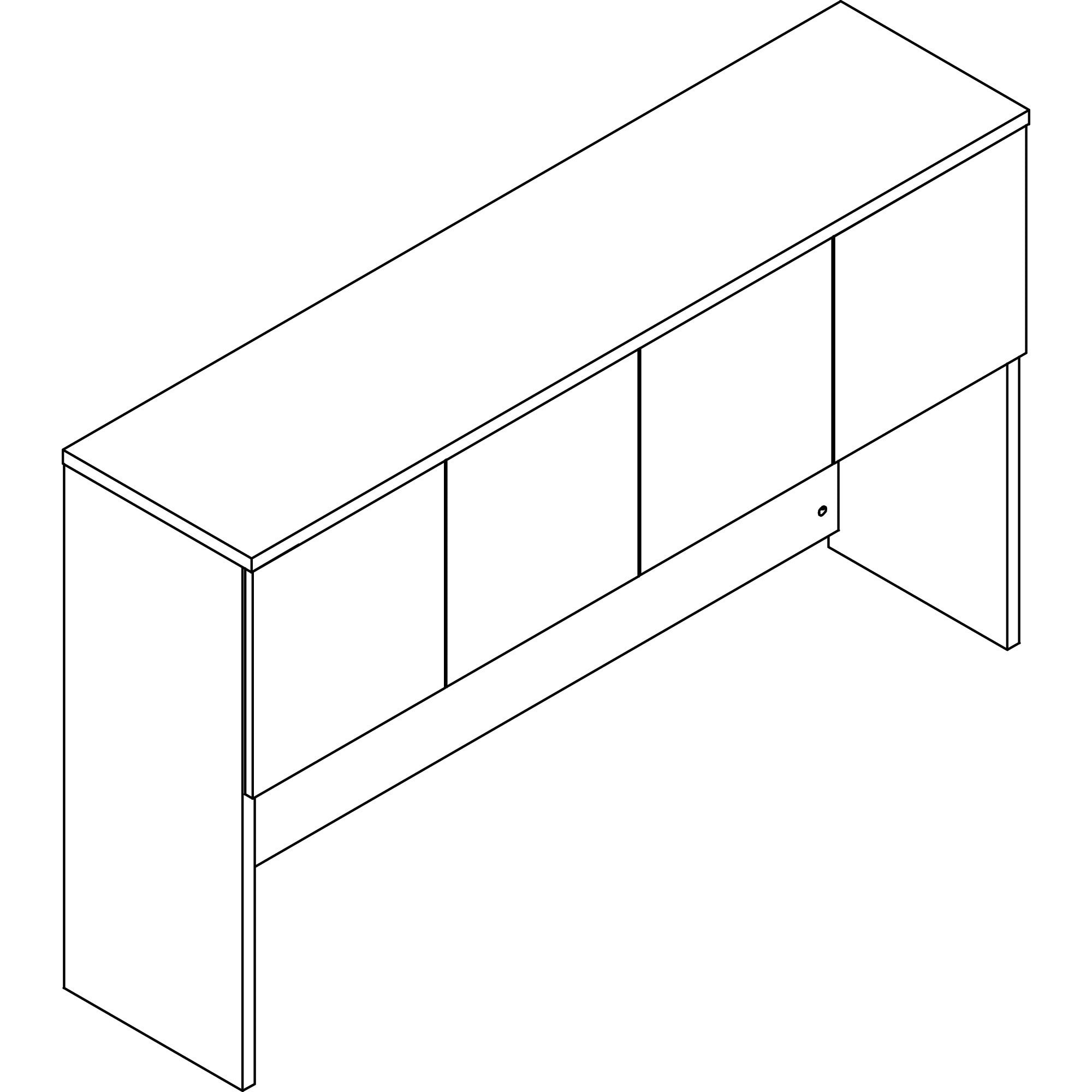 Lorell Prominence 2.0 Hutch, 39"H x 66"W x 16"D, 4 Doors, Gray Elm Thermofused Melamine Laminate, Particleboard, 1 Each