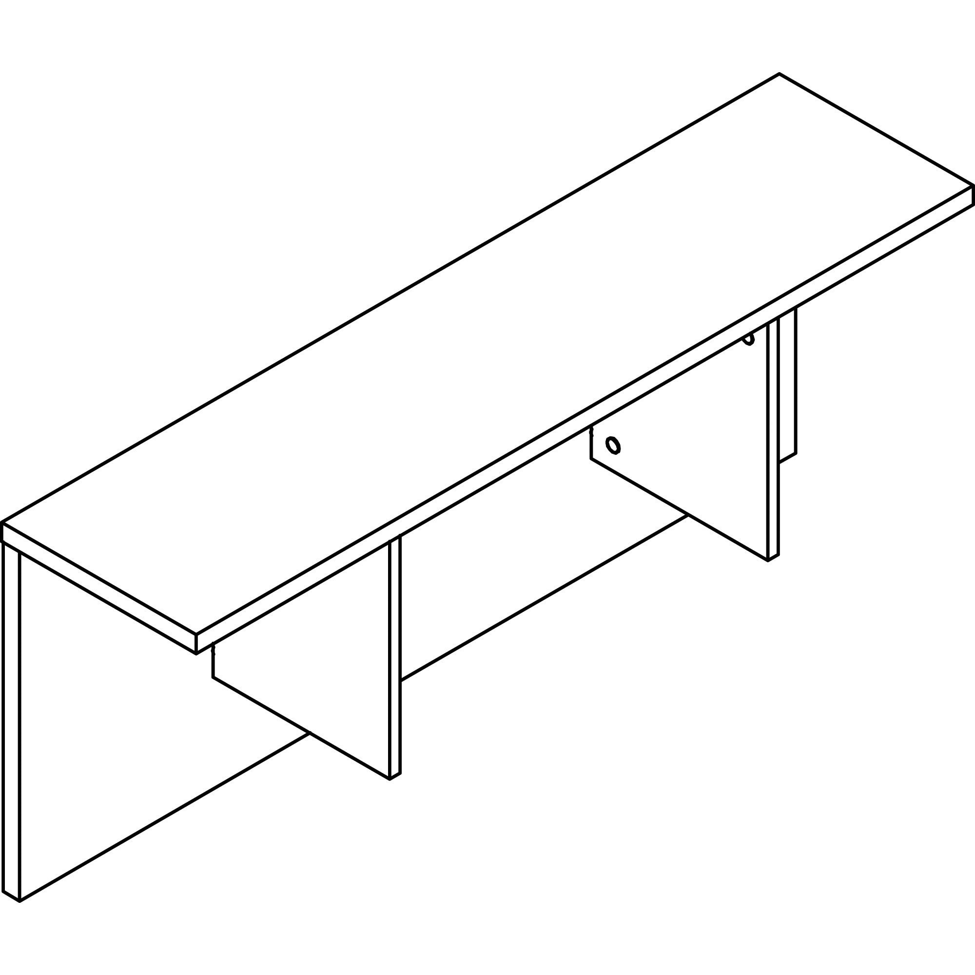 Lorell Prominence 2.0 Reception Desk Counter, Gray Elm, 12" H x 47.3" W x 11.9" D, 1" Thick Table Top, Particleboard/TFL, 1 Each