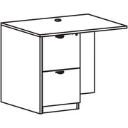 Lorell Prominence 2.0 Left Return, 29"H x 42"W x 24"D, 1" Thick Top, 2 Drawers, Gray Elm Thermofused Melamine Laminate, Particleboard, Band Edge, 1 Each