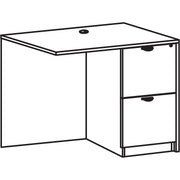 Lorell Prominence 2.0 Right Return, 29"H x 42"W x 24"D, 1" Thick Top, 2 Drawers, Gray Elm Thermofused Melamine Laminate, Particleboard, 1 Each