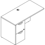 Lorell Prominence 2.0 Left Return, 29"H x 48"W x 24"D, 1" Thick Top, 2 Drawers, Gray Elm Laminate, Particleboard, Thermofused Melamine, 1 Each