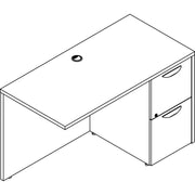 Lorell Prominence 2.0 Right Return, Gray, 29"H x 48"W x 24"D, 1" Thick Top, 2 Drawers, Particleboard & Thermofused Melamine, 1 Each