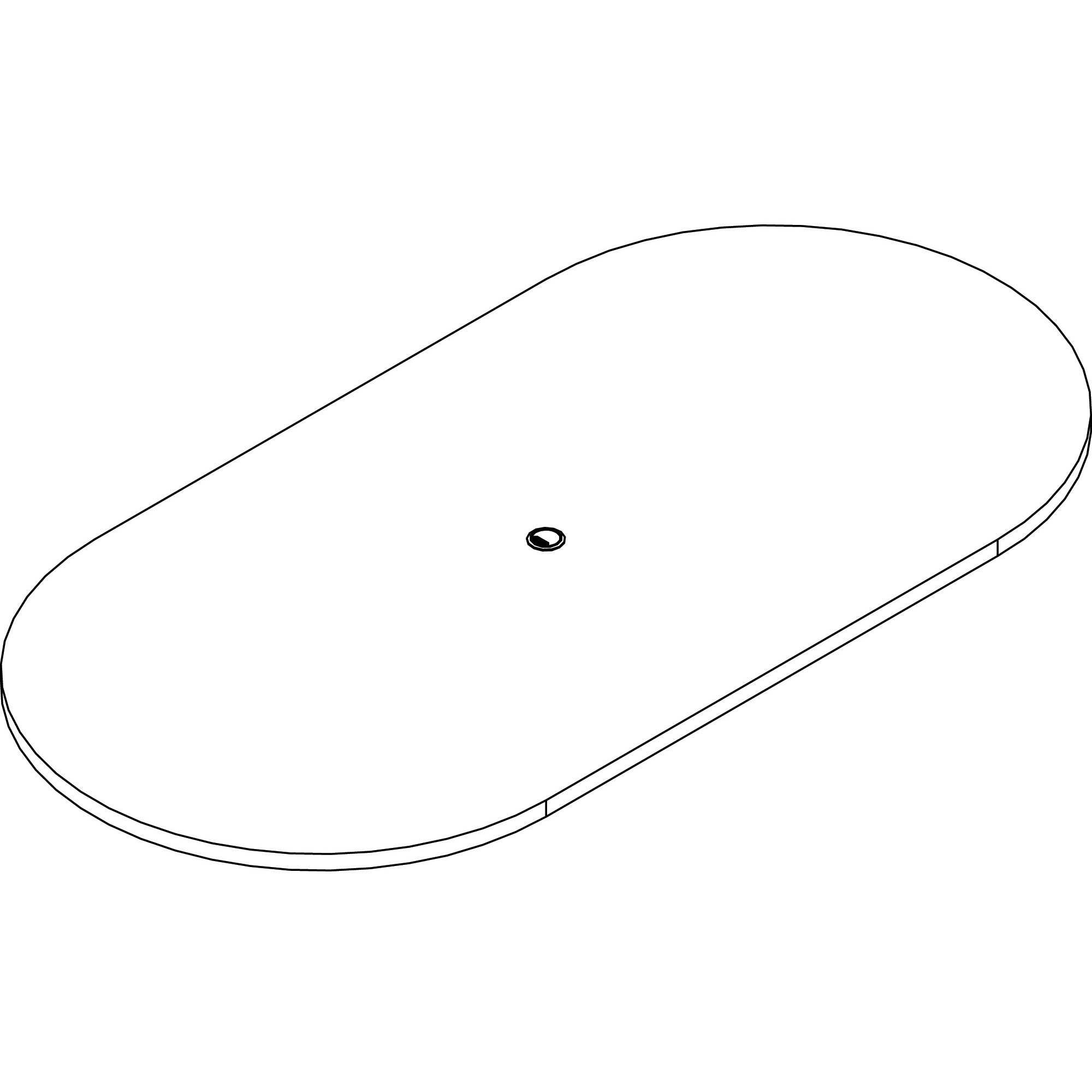 Lorell Prominence 2.0 Racetrack Conference Tabletop, 96" x 48" x 1.5", Gray, Particleboard, Laminate Surface, Oval Shape, 1 Each