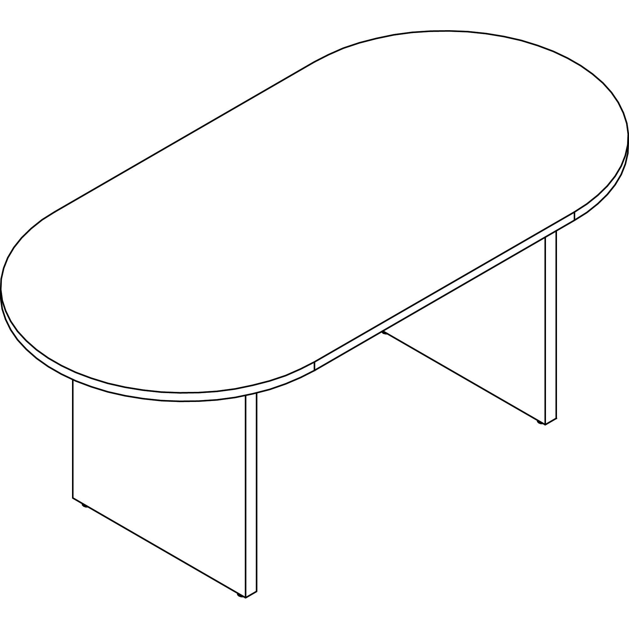 Lorell Prominence 2.0 Racetrack Conference Table, 29"H x 72"W x 36"D, 1" Thick Top, Particleboard, Gray Finish, 1 Each