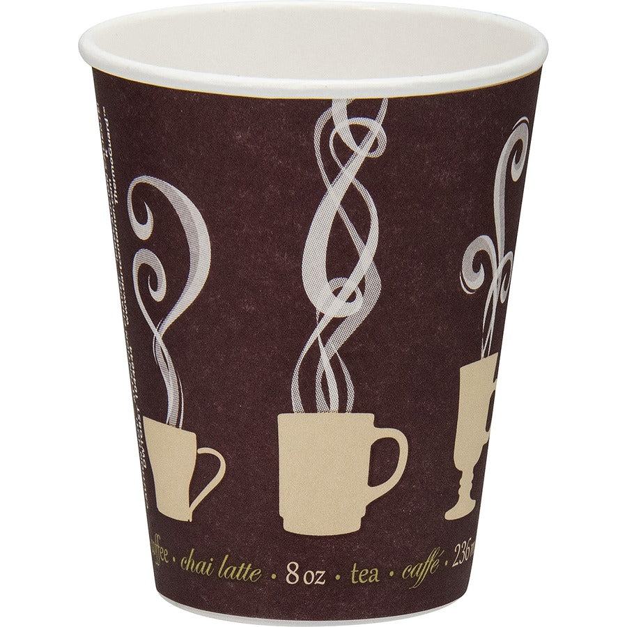 Solo ThermoGuard 8 oz Double Walled Paper Hot Cups, Multi, Paper/Polyethylene, Insulated, Leak Proof, 40 Cups/Bag, 25 Bags/Carton