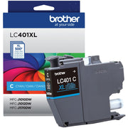 Brother LC401XLCS Original High Yield Inkjet Ink Cartridge - Single Pack - Cyan - 1 Each