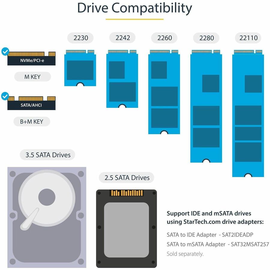 StarTech.com 1 to 1 NVMe/SATA Drive Duplicator and Secure Eraser