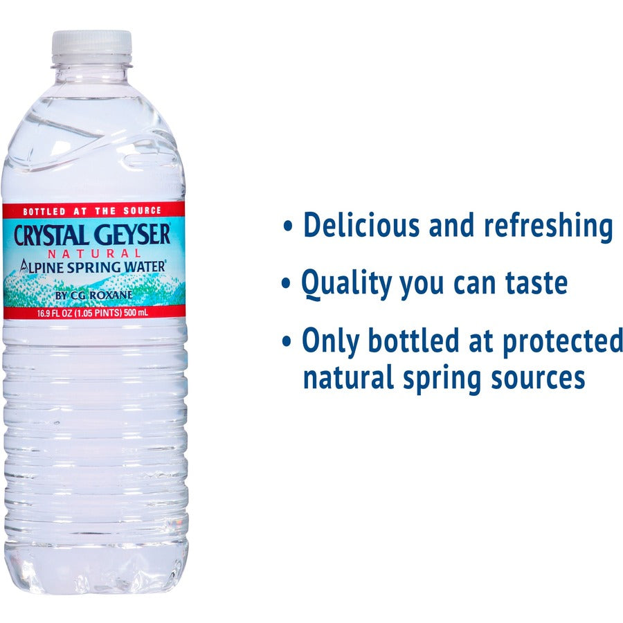 Crystal Geyser Natural Alpine Spring Water, 16.9 fl oz Bottles, 35 per Carton, 54 Cartons per Pallet