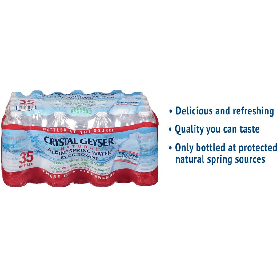 Crystal Geyser Natural Alpine Spring Water, 16.9 fl oz Bottles, 35 per Carton, 54 Cartons per Pallet