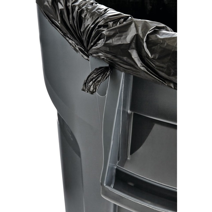 Rubbermaid Commercial Vented Brute 20-Gallon Container, Round, Stackable, Black Resin, 22.9"H x 19.4"W x 22.3"D, 1 Each