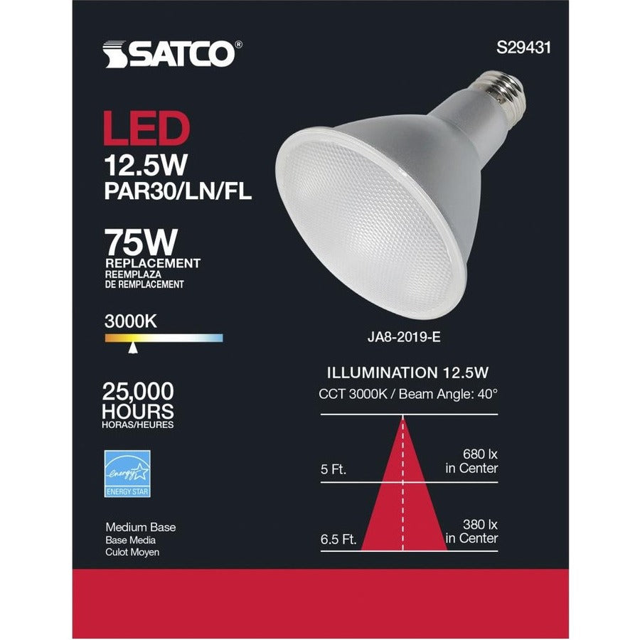 Satco 12W PAR 30/LN/FL 3000K LED Bulb