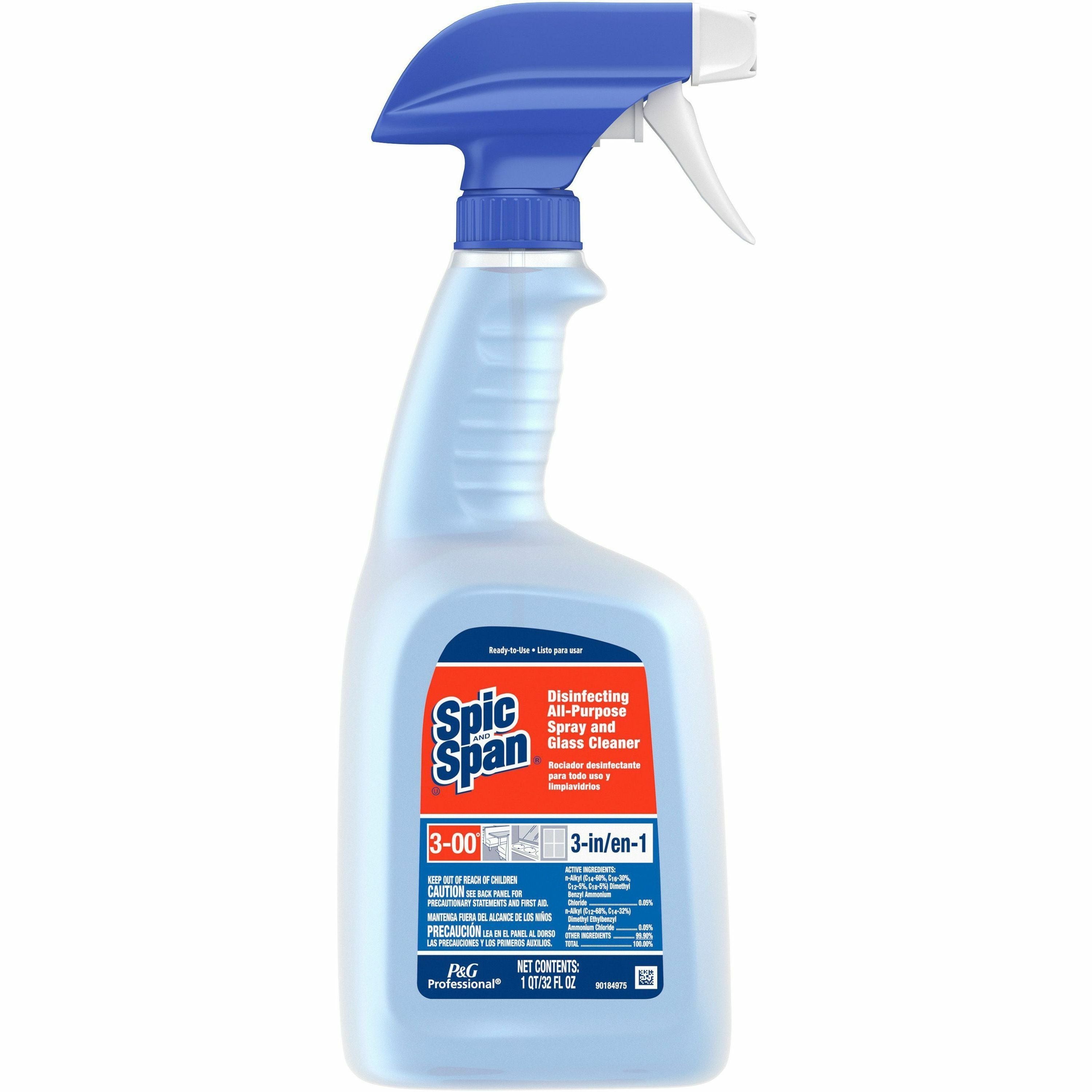 Spic and Span 3-in-1 Multi Surface Cleaner Concentrate Spray, Fresh Scent, Streak-Free, Blue, 32 fl oz (1 quart), 1 Bottle
