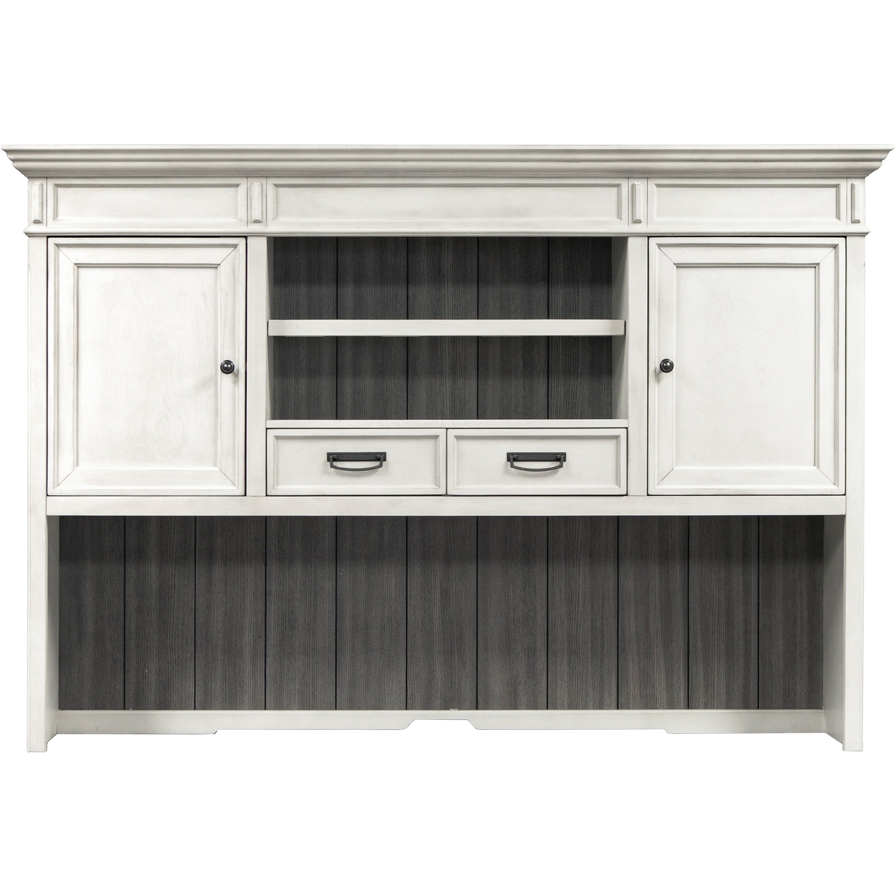 Martin Hartford Hutch, Vintage Linen Finish, 49" H x 71" W x 14" D, 2 Drawers, 1 Adjustable Shelf, Wood Grain/Veneer/Metal/Wire Mesh, 1 Each
