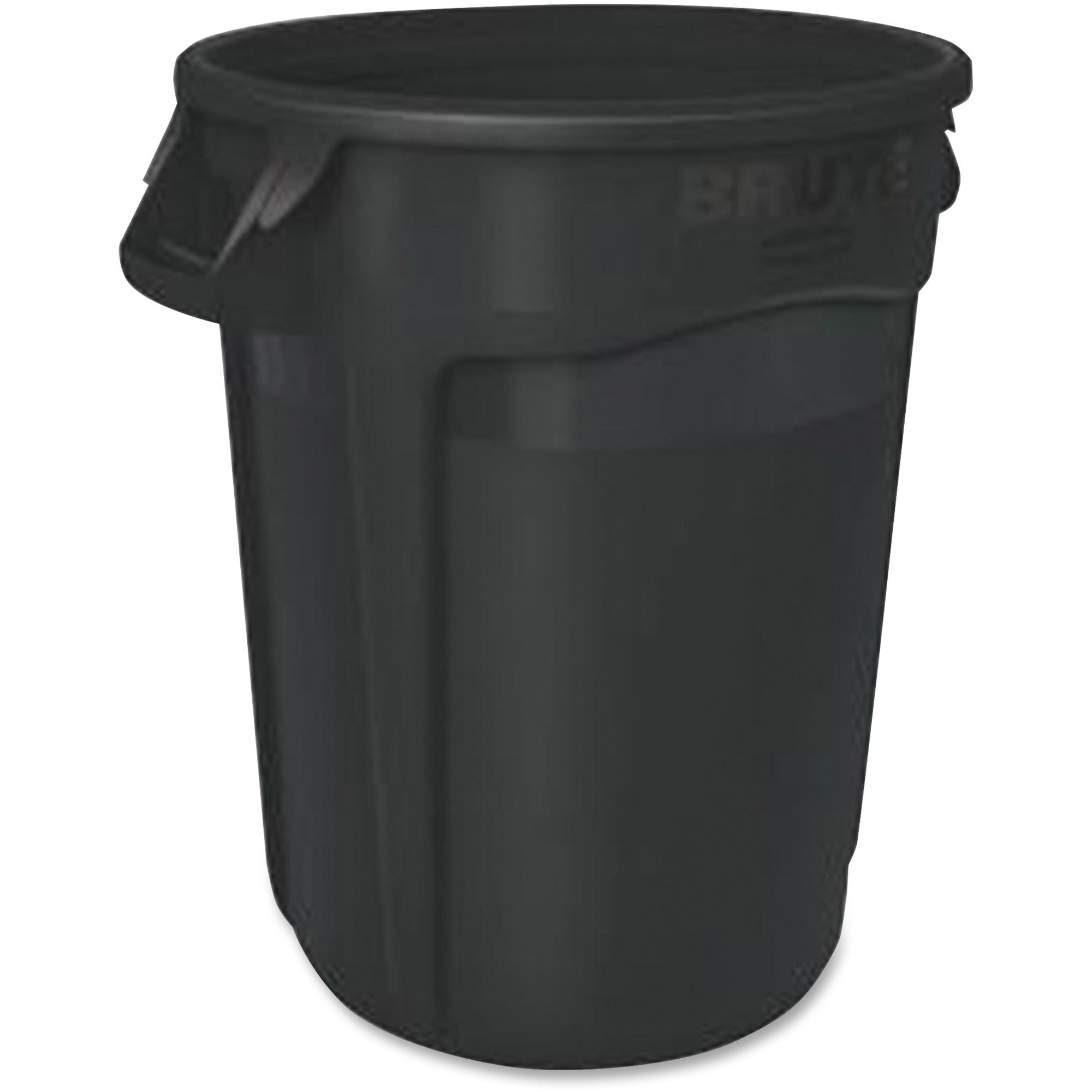 Rubbermaid Commercial Vented Brute 10-Gallon Black Round Resin Container, Stackable, Heavy Duty, 17.3"H x 15.6"D, 6 per Carton