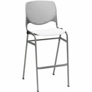 KFI Barstool Chair, Light Gray/White, Stackable, Contoured Seat, 400 lb Capacity, 1 Each