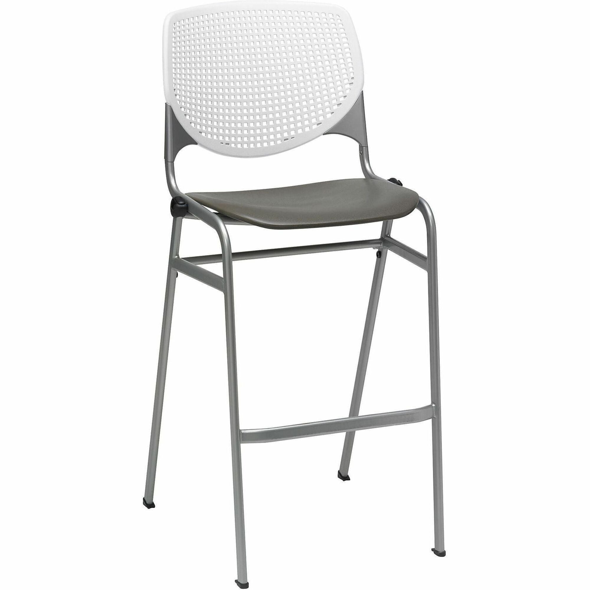 KFI Barstool Chair, White/Brownstone, 1 Each
