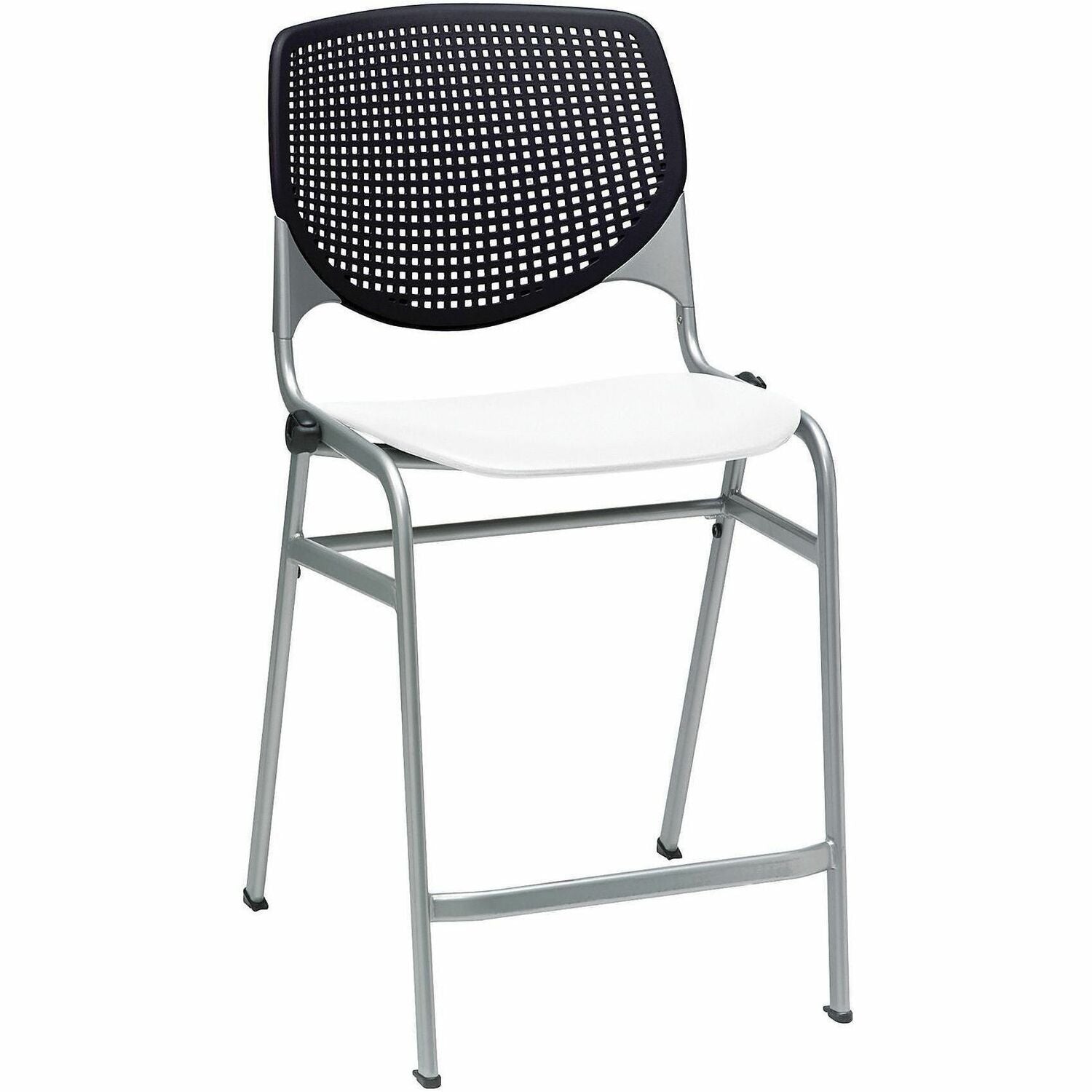 KFI Seating Bar Stool, Black/White, 1 Each
