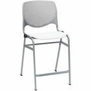 KFI Seating Bar Stool, Light Gray/White, Contoured Seat, Stackable, 41.5"H x 21.3"W x 21.5"D, 1 Each