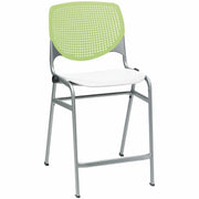 KFI Seating Bar Stool, Lime Green and White, Stackable, Contoured Seat, 400 lb Capacity, 1 Each