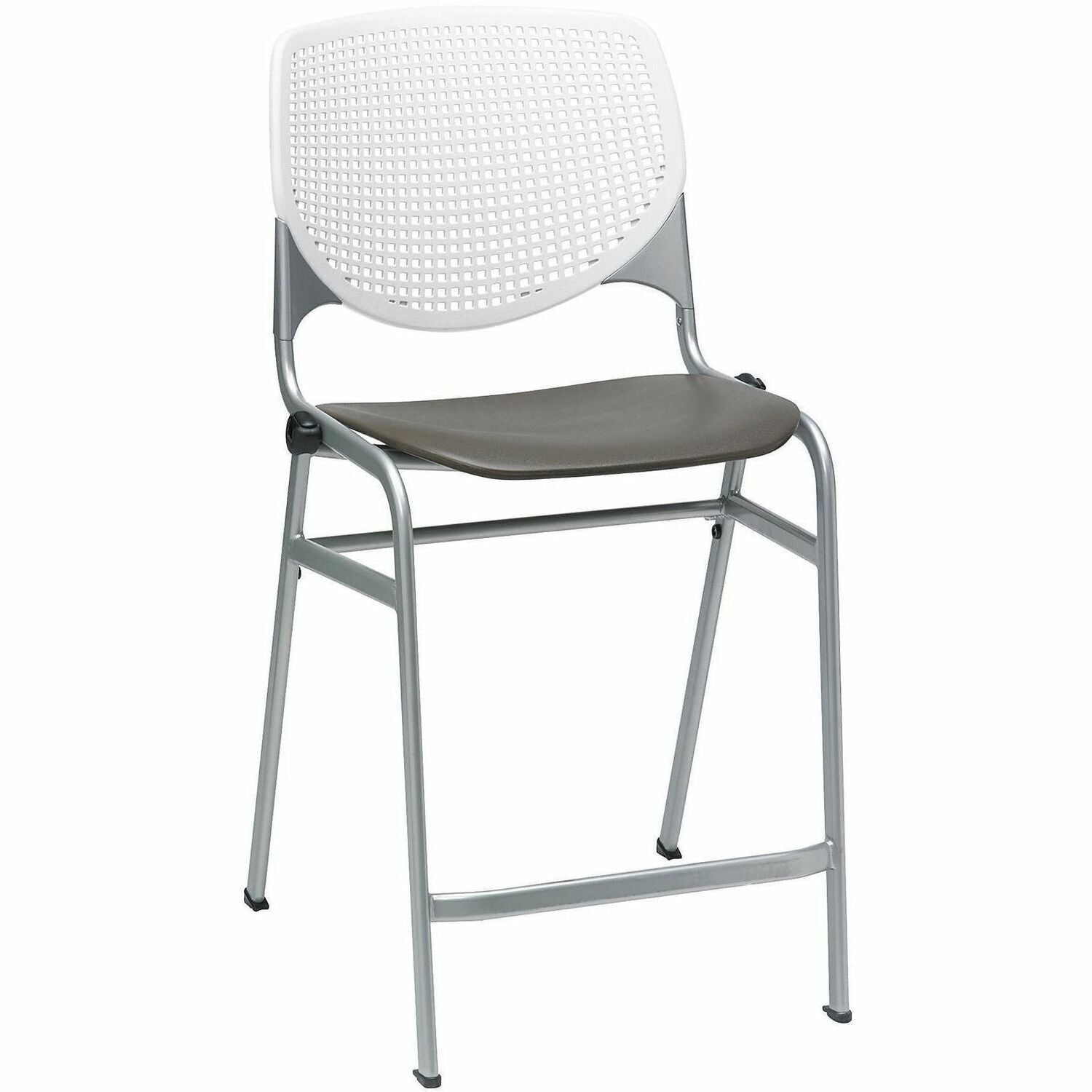KFI Seating Bar Stool, White/Brownstone, 1 Each