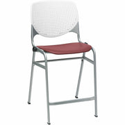 KFI Seating Bar Stool, White/Burgundy, 1 Each