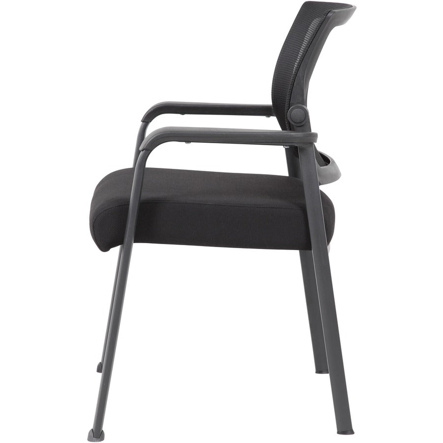 Boss Mesh 4-Legged Guest Chair - Black Seat Color - Black Back Color - Mesh Back Material - Tubular Steel Frame Material - Four-legged Base - 1 Carton